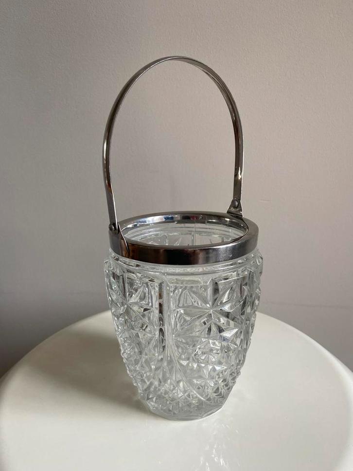 Vintage Kristallen IJsemmer Kordun Rostfrei, Antiek en Kunst, Antiek | Glas en Kristal, Ophalen of Verzenden