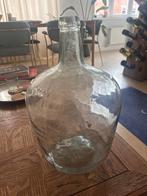 Vintage Glazen Demijne Fles - 50cm, Ophalen, Gebruikt, 50 tot 75 cm, Wit