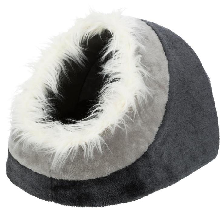 Hondenmand hondenhuisje iglo grijs met fluffy rand € 22,50, Dieren en Toebehoren, Hondenmanden, Nieuw, Overige, Ophalen of Verzenden