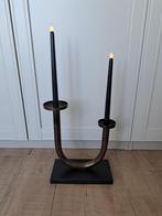 **Prachtige dubbele kandelaar, antiek brons.**, Huis en Inrichting, Woonaccessoires | Kandelaars en Kaarsen, 25 tot 50 cm, Bruin