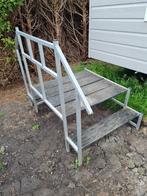 Opstap chalet rvs hardhout, Caravans en Kamperen, Ophalen, Gebruikt