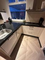 T VORM EILAND KEUKEN + APPARATUUR, Huis en Inrichting, Keuken | Complete keukens, Ophalen, Wit, Met kookeiland, Graniet of Steen