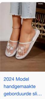 Geborduurde slipper wit maat 38: Nieuw, Slippers, Wit, Nieuw, Ophalen of Verzenden