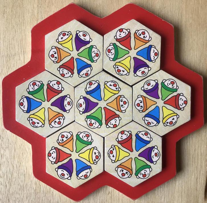 TONI Clowns houten puzzel / breinbreker - va. 3 jaar - ZGAN, Hobby en Vrije tijd, Denksport en Puzzels, Zo goed als nieuw, Overige typen