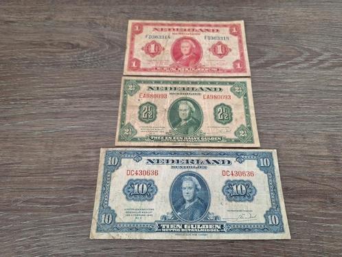Setje biljetten 1 t/m 10 gulden 1943, muntbiljetten WOII, Postzegels en Munten, Bankbiljetten | Nederland, 10 gulden, Ophalen of Verzenden