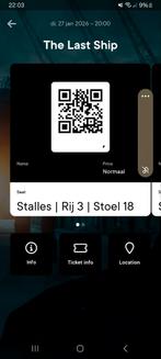 The Last Ship 27 januari Carré, Tickets en Kaartjes, Eén persoon, Januari