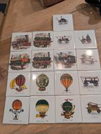 Vintage Sier Tegeltjes - Treinen & Luchtballonnen, Ophalen of Verzenden
