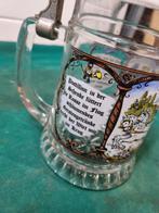 bierpul glas met tinnen deksel, Ophalen of Verzenden