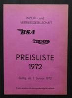 BSA & Triumph Preisliste 1972 (Duits), Verzenden, Triumph