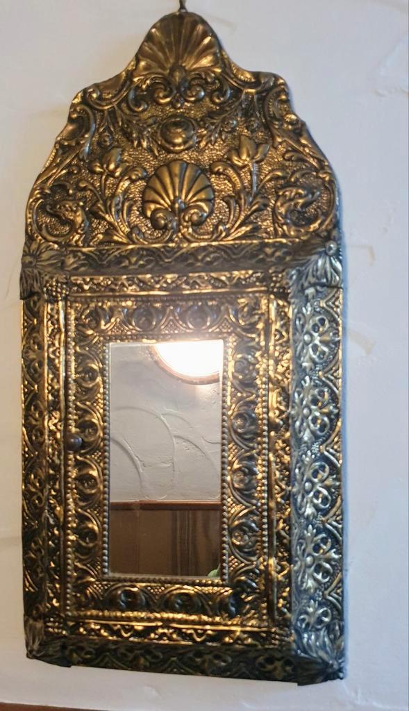 Decoratieve Spiegelkast, Antiek en Kunst, Antiek | Spiegels, 50 tot 100 cm, 200 cm of meer, Rechthoekig, Ophalen of Verzenden