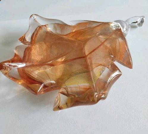 Leerdam. Glas object, herfstblad., Antiek en Kunst, Antiek | Glas en Kristal, Ophalen of Verzenden