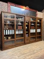 houten antieke vitrinekast met glazen schuifdeuren, Antiek en Kunst, Ophalen