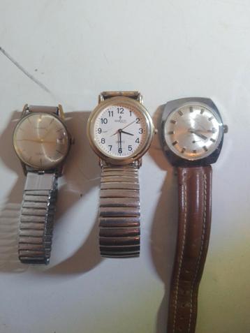 3 Oude Horloges - Vintage Collectie beschikbaar voor biedingen