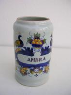 Antieke Majolica Faience Albarello Apothekerspot, 3 Klokken, Ophalen of Verzenden