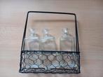Rekje met vaasjes., Huis en Inrichting, Woonaccessoires | Vazen, Overige kleuren, Ophalen of Verzenden, Minder dan 50 cm, Glas