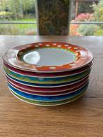 Oilily servies 8 ontbijtborden zgan, Ophalen of Verzenden, Zo goed als nieuw, Bord(en), Overige stijlen