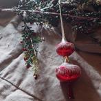 Oude glazen kerstboom piek met oude sneeuwresten, Diversen, Kerst, Ophalen of Verzenden