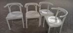 4 Houten café stoelen, Bruin, Zo goed als nieuw, Ophalen