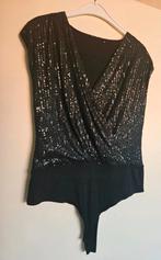 Dames Bodysuit maat 40 bodystocking pailletten kerst, Ophalen of Verzenden, Zo goed als nieuw, Maat 38/40 (M), Zwart