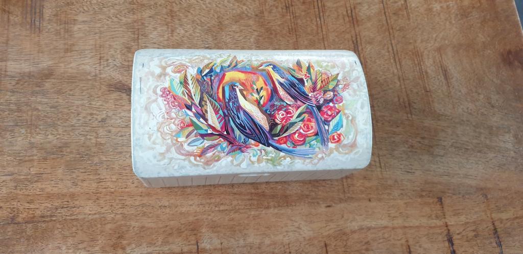 Vintage jaren 60 Douwe Egbert blik met vogels, Ophalen of Verzenden, Gebruikt, Koek(jes), Douwe Egberts