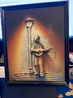 Muzikant op canvas schilderij keramiek, Ophalen of Verzenden