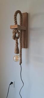 2 diy touw wandlampen, Huis en Inrichting, Lampen | Wandlampen, Ophalen, Zo goed als nieuw, Hout
