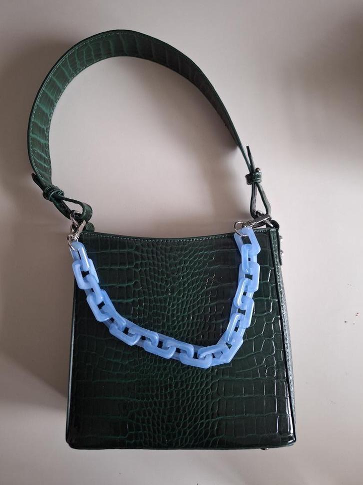 GROENE CROCOPRINT HANDTAS, Sieraden, Tassen en Uiterlijk, Tassen | Damestassen, Nieuw, Schoudertasje, Groen, Ophalen of Verzenden