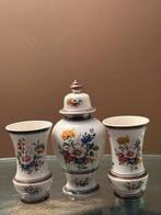 Modica Keramiek Gouda Paris Vaas Set, Gebruikt, Wit, Aardewerk of Porselein, Ophalen of Verzenden