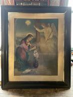 Te koop 2 schilder en borduur werken met glas en lijst, Antiek en Kunst, Kunst | Schilderijen | Klassiek, Ophalen