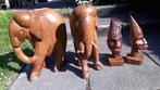 Massief houten olifantjes, Antiek en Kunst, Ophalen