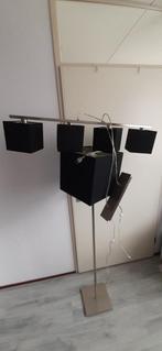 Eettafel plafond lampen 4 kapjes + bijpassende staande schem, Ophalen, Gebruikt, 75 cm of meer