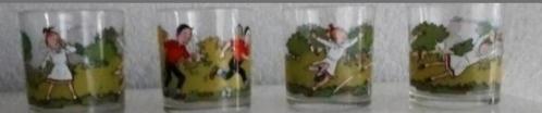 Vier Glazen Suske en Wiske, Verzamelen, Glas en Borrelglaasjes, Zo goed als nieuw, Bierglas, Ophalen of Verzenden