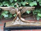 elegant bronzen sculptuur  Leda vrouw met zwaan art d, Antiek en Kunst, Ophalen of Verzenden