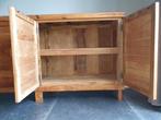 Teak Houten kast met deuren en planken, Ophalen, 100 tot 150 cm, Landelijk, 25 tot 50 cm