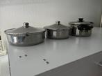 Te koop een 3-tal z.g.a.n. kooppannen., Ophalen of Verzenden, Zo goed als nieuw, Rvs, Kookpan of Snelkookpan