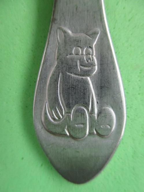 (KB4295) Kinderbestek Poes zittend vork, Kinderen en Baby's, Overige Kinderen en Baby's, Gebruikt, Ophalen of Verzenden