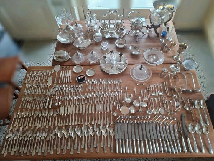 Antiek zilver collectie J.M. van Kempen parelrand, Antiek en Kunst, Antiek | Goud en Zilver, Zilver, Ophalen