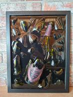 Dom Perignon rosé fles verwerkt in een lijst met Epoxy, Minder dan 50 cm, Nieuw, Ophalen of Verzenden, Minder dan 50 cm