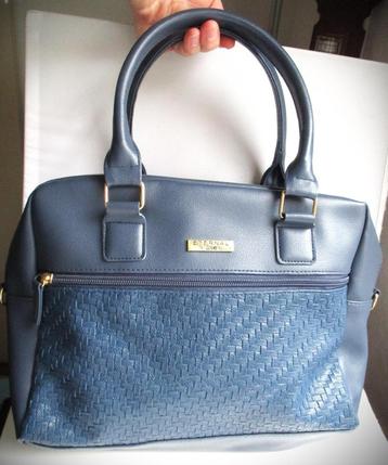Tas Vintage Handtas Blauw~Eternal Love~Buitenvak + Binnen va beschikbaar voor biedingen