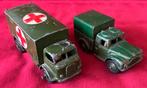 2 Dinky Toys 641 Army ton Army truck en 626 Militaire Truck, Verzenden, Gebruikt, Bus of Vrachtwagen, Dinky Toys