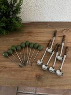 Vintage Cocktailprikkers & Sauslepeltjes Set, Ophalen of Verzenden