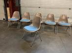 Vintage fiberglass DSX chairs eetkamerstoelen Vitra Eames He, Overige materialen, Blauw, Vintage, Ophalen of Verzenden
