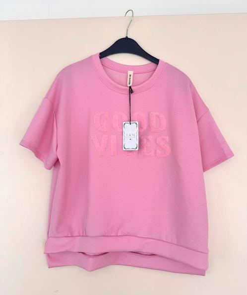 Good Vibes shirt one size roze, Kleding | Dames, T-shirts, Nieuw, Maat 42/44 (L), Roze, Korte mouw, Ophalen of Verzenden