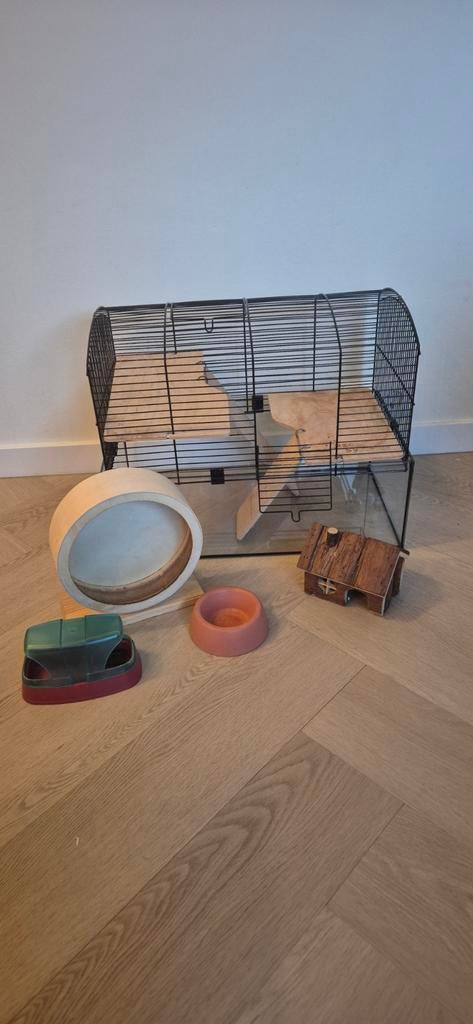 Leuke hamsterkooi met accessoires, Dieren en Toebehoren, Ophalen of Verzenden, Minder dan 75 cm, Kooi, Minder dan 60 cm