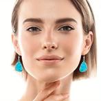 SALE: Oorbellen met turquoise steentjes, Overige materialen, Elysees Bureau 326,78 avenue des Champs,PARIS, Mjcm190928@gmail.com