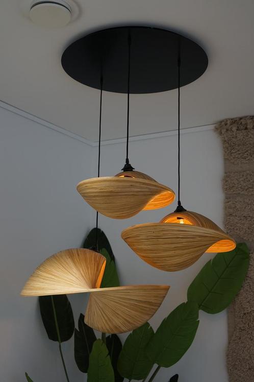 Duran hanglampen, Huis en Inrichting, Lampen | Hanglampen, Zo goed als nieuw, 50 tot 75 cm, Hout, Ophalen