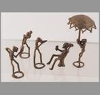Bronzen Ashanti groep 5 figuren uit  Ghana (251002-02), Antiek en Kunst, Kunst | Niet-Westerse kunst, Ophalen of Verzenden