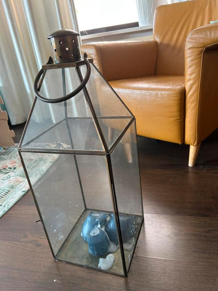 Windlicht lantaarn kaars Riviera Maison, Huis en Inrichting, Woonaccessoires | Kandelaars en Kaarsen, Zo goed als nieuw, Overige materialen