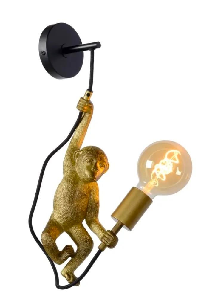 Wandlamp gouden aap, Huis en Inrichting, Lampen | Wandlampen, Ophalen of Verzenden