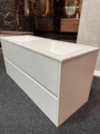 Badmeubel 120 cm MAT wit met solid surface wasbak NIEUW!